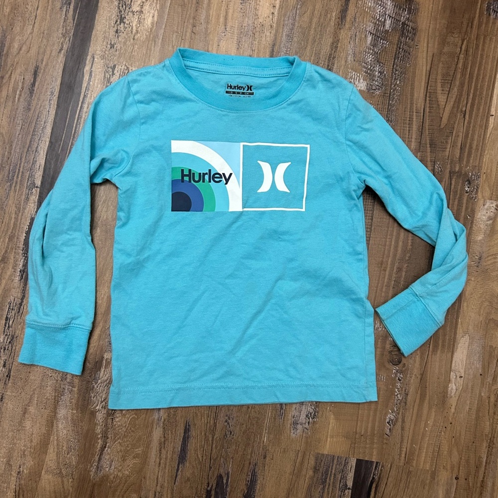 Hurley Boys' Teal Long Sleeve Logo Tee